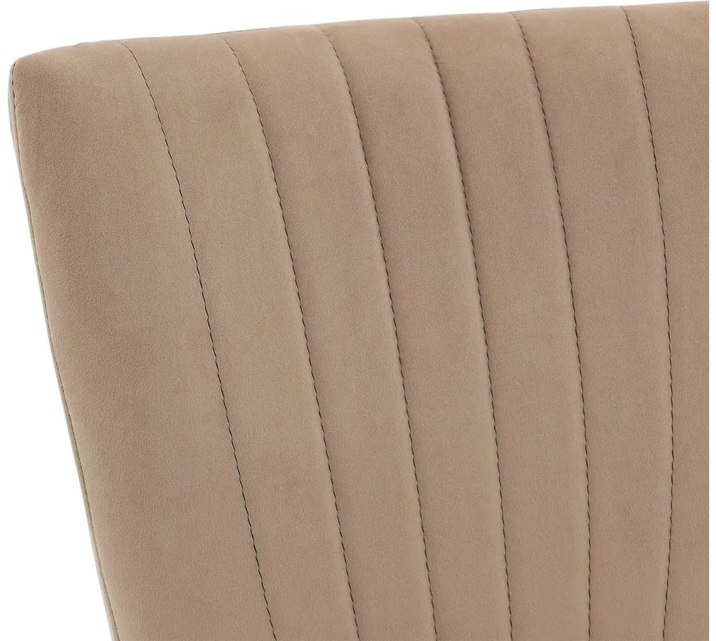 Goossens Eetkamerstoel Rob bruin velvet stof leuning, urban industrieel