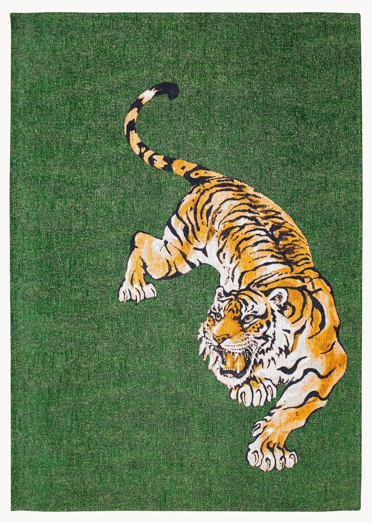 Platgeweven jacquard vloerkleed Tiger