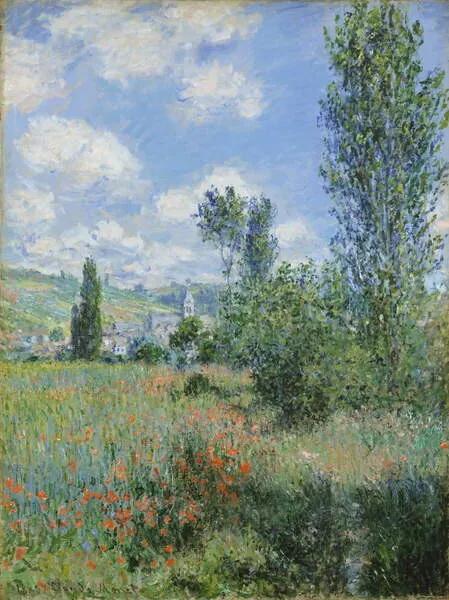 Monet, Claude - Kunstdruk View of Vetheuil, 1880, (30 x 40 cm)