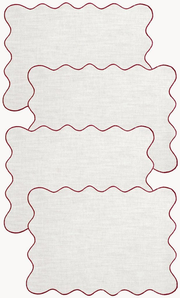 Katoenen placemats Sabina, 4-delig
