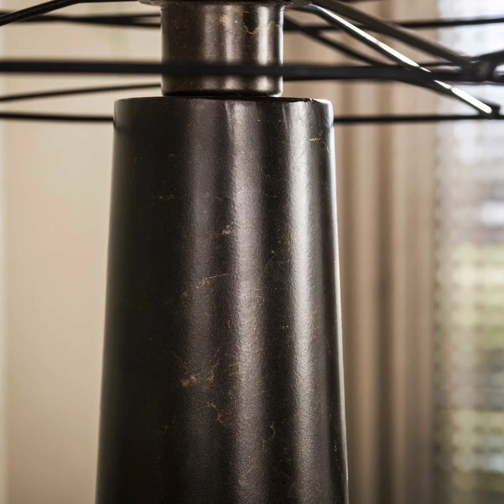 Vloerlamp Met Open Draadkap Bruin