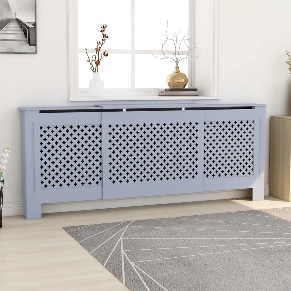 vidaXL Radiatorombouw 205 cm MDF grijs