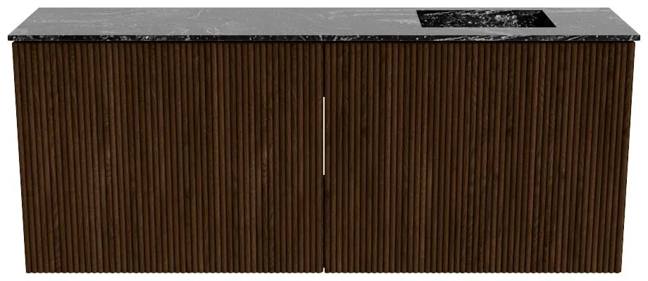 Mondiaz Joya DLux 100cm toiletmeubel walnut met wastafel faye rechts zonder kraangat lava