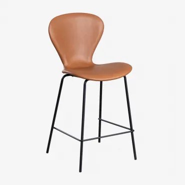 Op Een Hoge Kruk. ↑65 Cm & Zwart & Kunstleren Kameel & Polipiel - Sklum