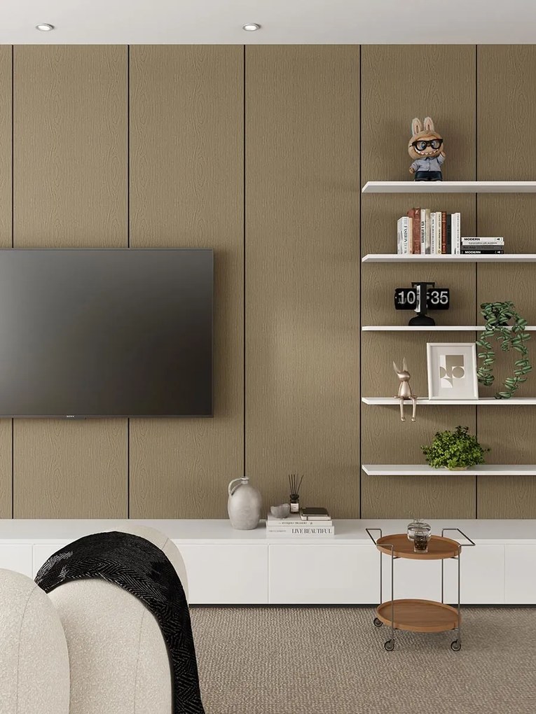 Decor Paneel Walnoot Light 260x60x2,1cm - 260 cm x 60 cm x 2.1 cm | 10 kg | Paneli akoestische wandpanelen - AKU Wandpanelen