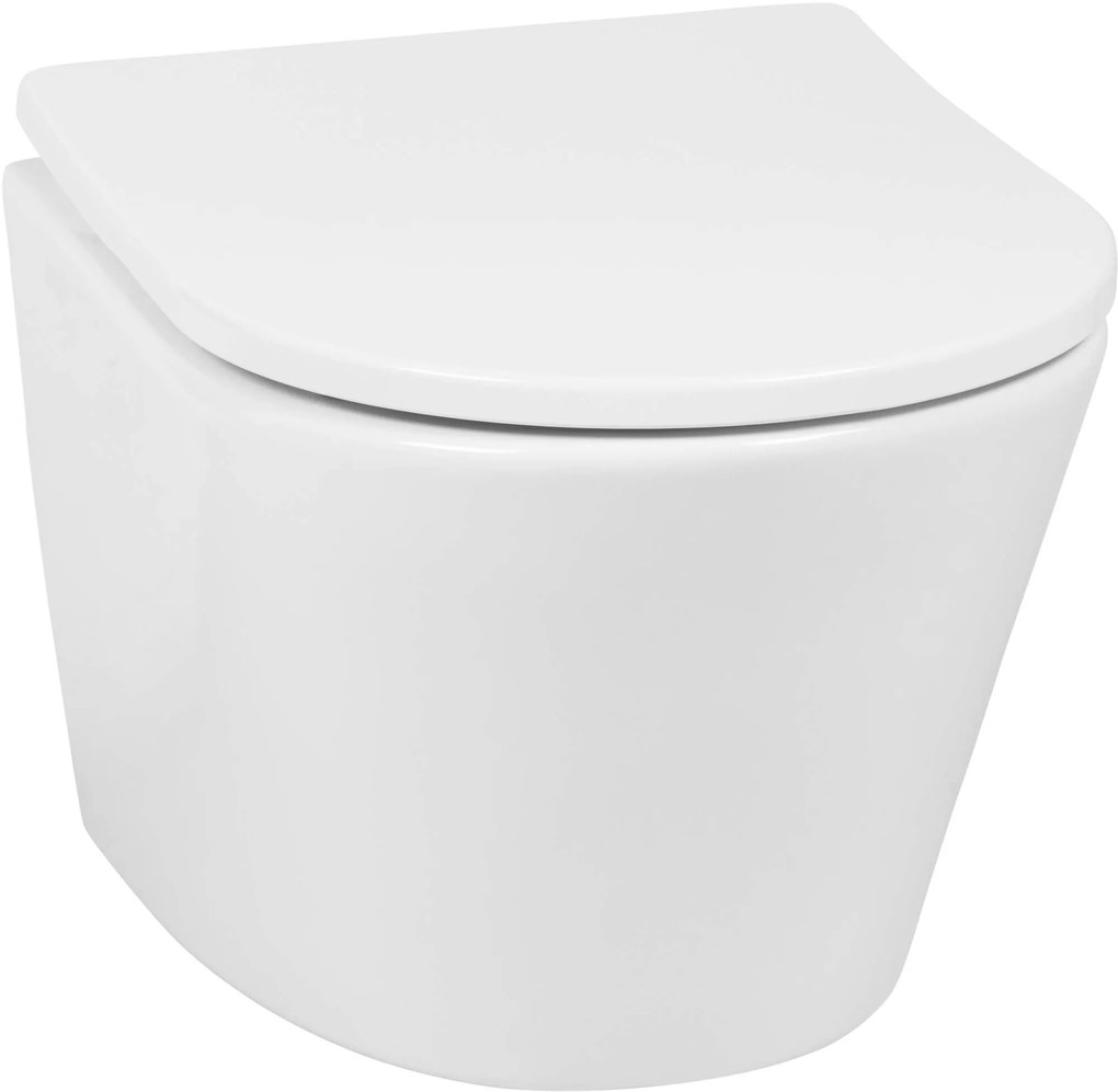 Saqu Sky 2.0 compact randloos hangtoilet met slimseat toiletbril met quickrelease Wit