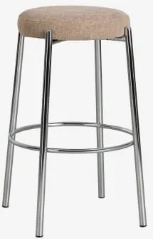 Pack Van 4 Hoge Krukken Bekleed En Van Ijzer Zantria ↑75 Cm & Stof Grijs – Taupe - Sklum