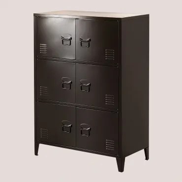 6-deurs Lockerkast Lade 80x40 Cm In Pohpli-staal Zwarte Koolstof - Sklum