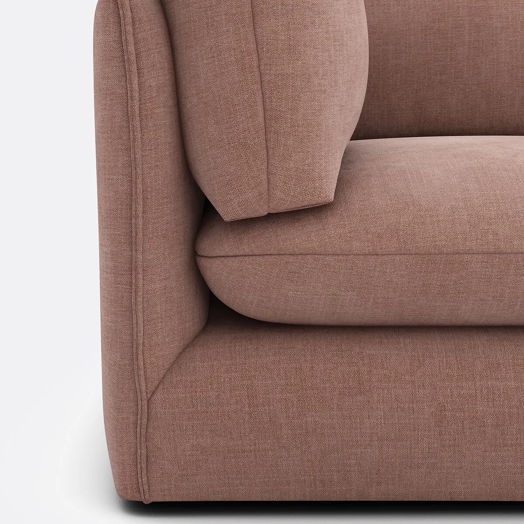 Modulaire bank, 3 zits met poef, gestructureerde stof, Malo