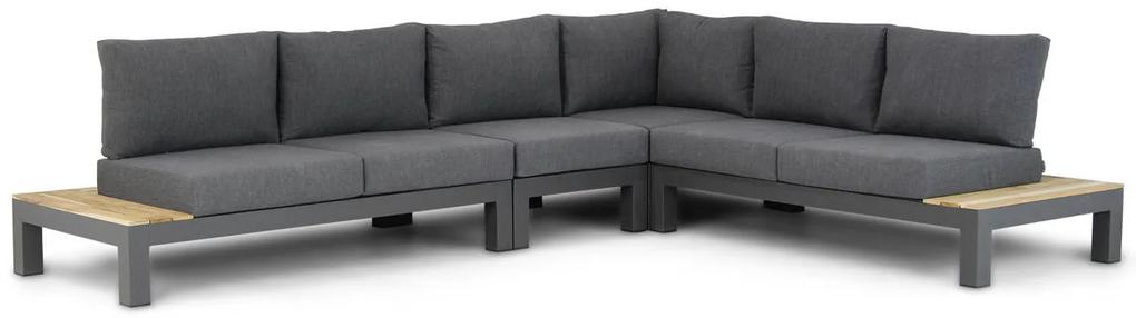 Platform Loungeset Aluminium/teak Grijs 6 personen Lifestyle Garden Furniture Ravalla