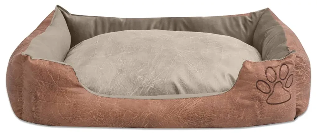 vidaXL Hondenbed kussen PU-kunstleer maat XXL beige