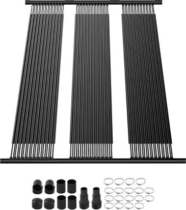 VEVOR Solar Collector Pool Heater, 1235x3060 mm HDPE zwembadverwarmingssysteem, zonneboiler met complete accessoires, universeel zonnepaneel, warmteafdekking voor bovengrondse en ingegraven zwembaden