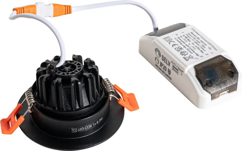 Inbouwspot zwart 6,8cm incl. LED 750 lm dimbaar IP23 - Gaius