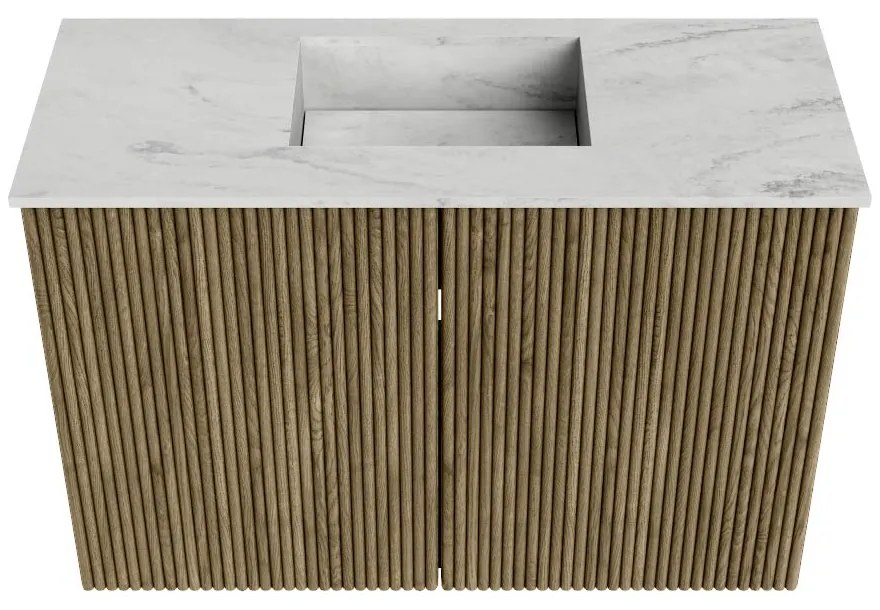 Mondiaz Joya DLux 60cm toiletmeubel dusk met wastafel faye midden zonder kraangat opalo