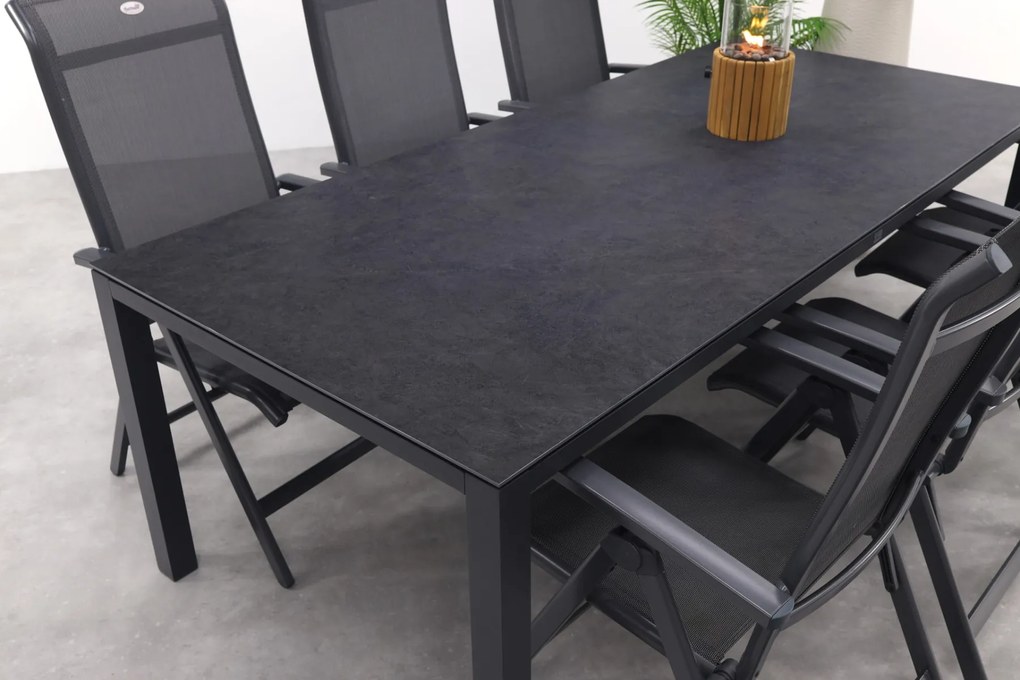 Hartman Milaan/Chaneo verstelbare tuinset - 220x100 cm. - 7-delig