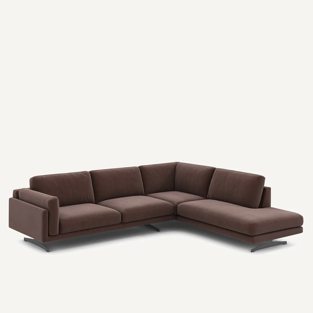 Hoekbank in fluweel linnen, César