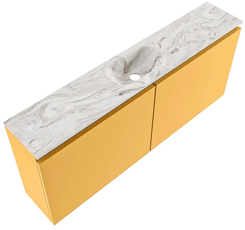 Mondiaz Ture DLux toiletmeubel 120cm ocher met wastafel glace midden met kraangat