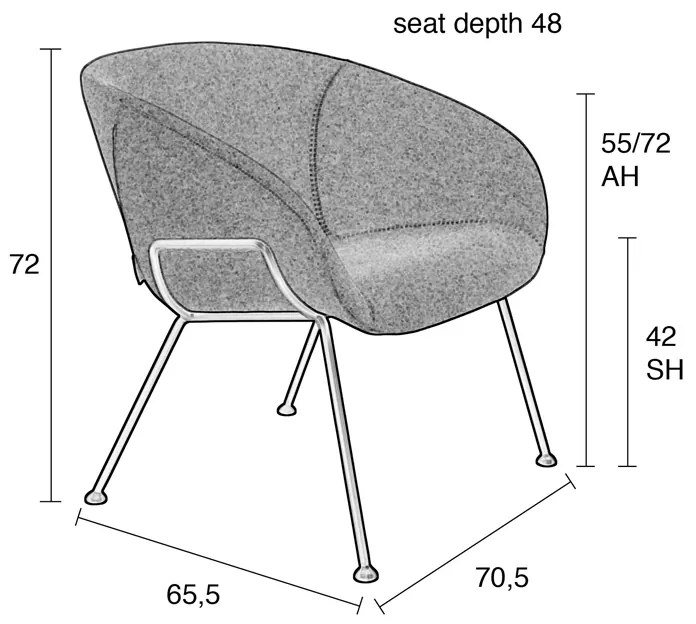 Zuiver Feston Design Fauteuil Bruin Leer