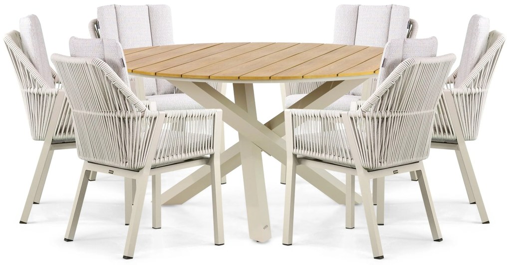 Tuinset 6 personen 150 cm Aluminium/rope Taupe Lifestyle Garden Furniture Verona/Ancona