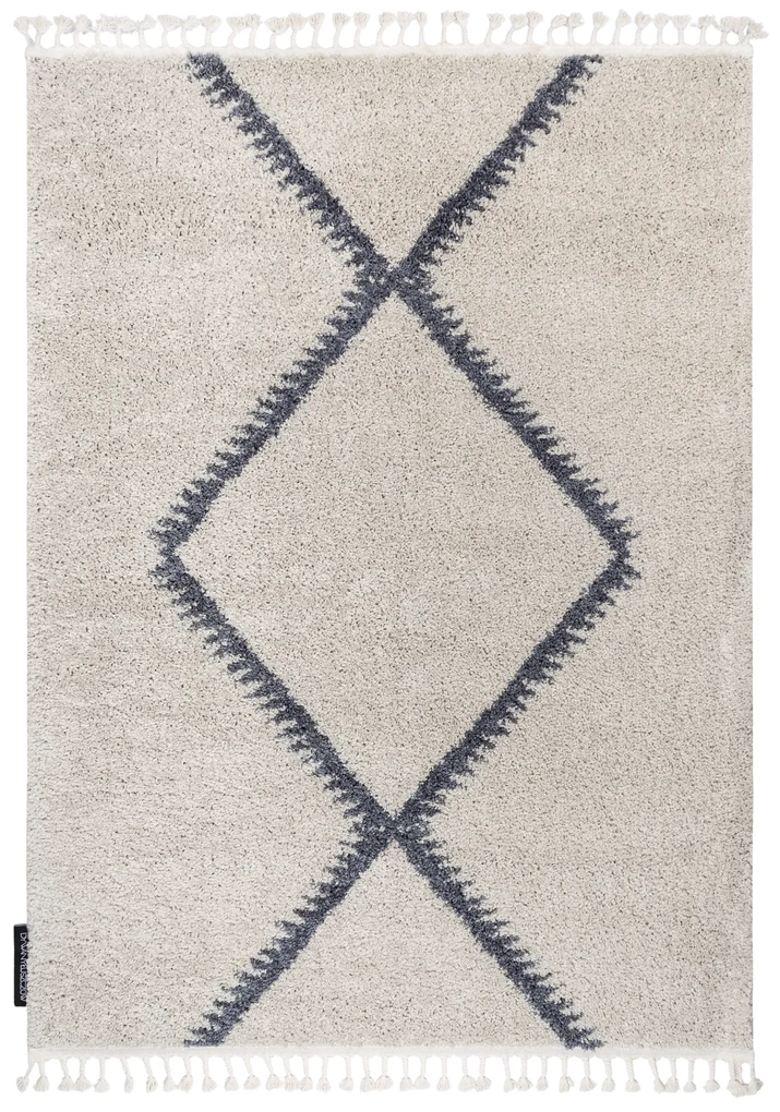 Tapijt BERBER MEKNES B5910 crème / grijskleuringrand ,  Barber , marokkaanse shaggy