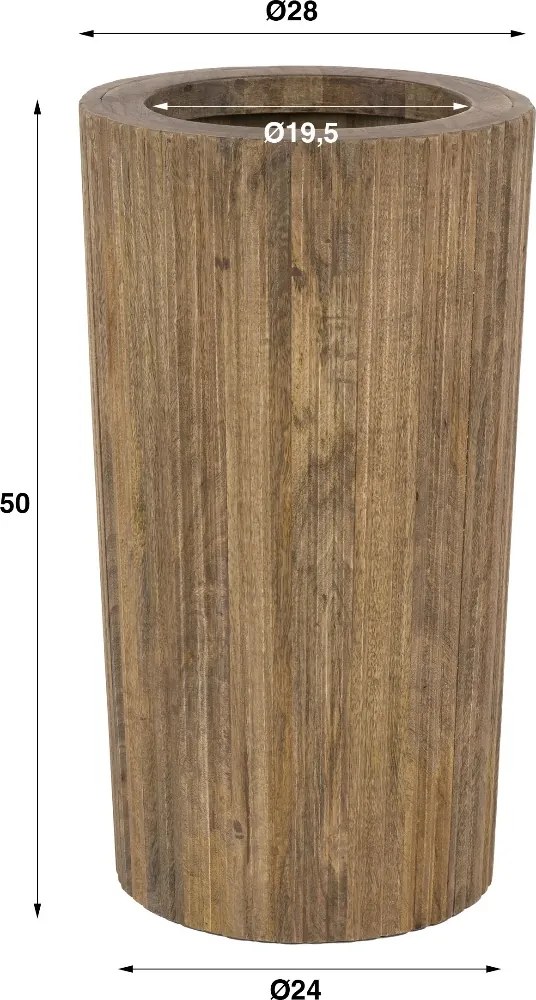 Houten Paraplubak Met Golvend Patroon