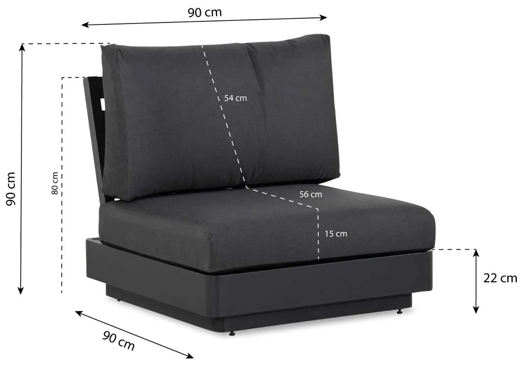 Hoek loungeset Aluminium Grijs 4 personen Famous furniture Taranto