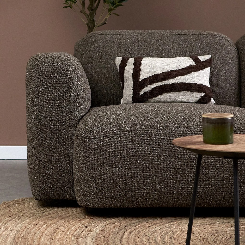 Bruine Hoekbank Chaise Longue Rechts