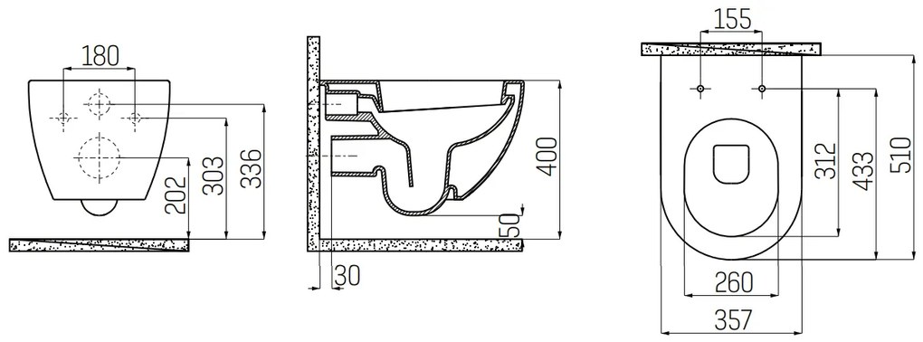 Sanigoods Alpha wandcloset mat basalt