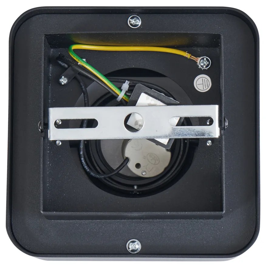 Afgeronde opbouwspot zwart draai- en kantelbaar - Dox