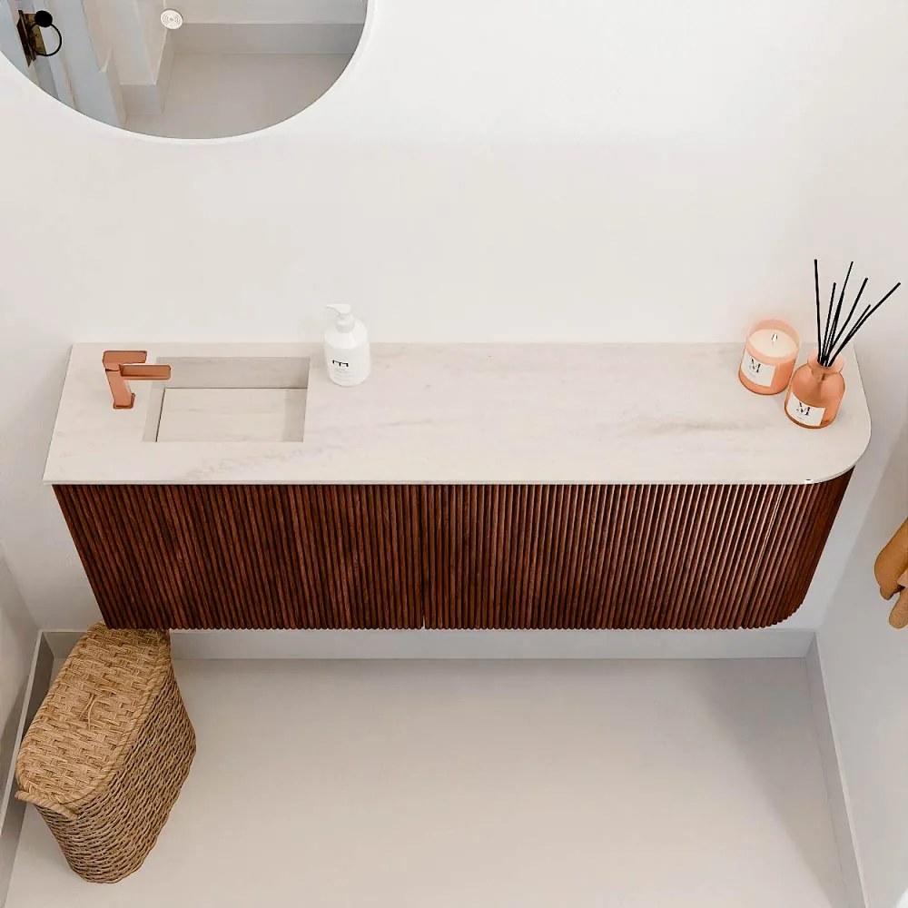 Mondiaz Joya DLux 110cm toiletmeubel ronding rechts ruby met wastafel faye links 1 kraangat meli