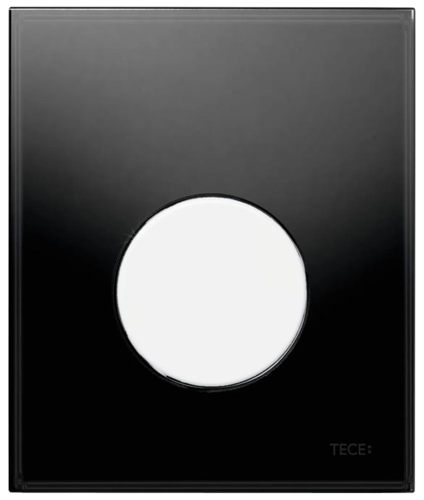 Urinoir Bedieningsplaat TECE Loop Glas Zwart 10,4x12,4 cm (met witte toets)
