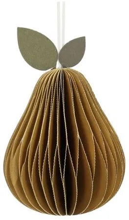 Hanger peer, papier, honingraat, oker, 8,5 cm