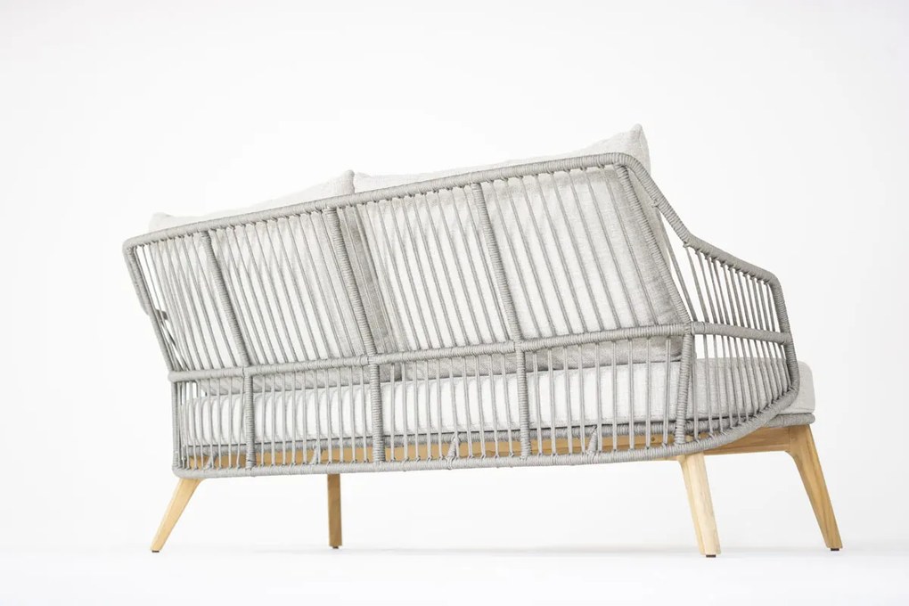 4 Seasons Outdoor Ancora loungeset teak Silver grey SALE Loungeset houtkleur weerbestendig