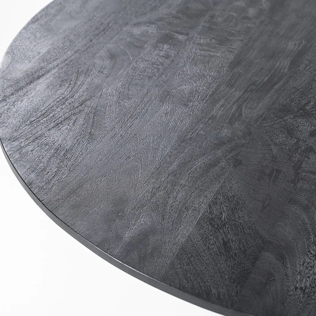 Eleonora Donny Ronde Eettafel Mangohout Zwart - 130 X 130cm.