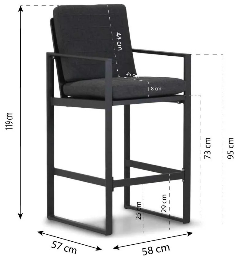 Barset 4 personen  Aluminium Grijs Santika Furniture Zaga/Soray