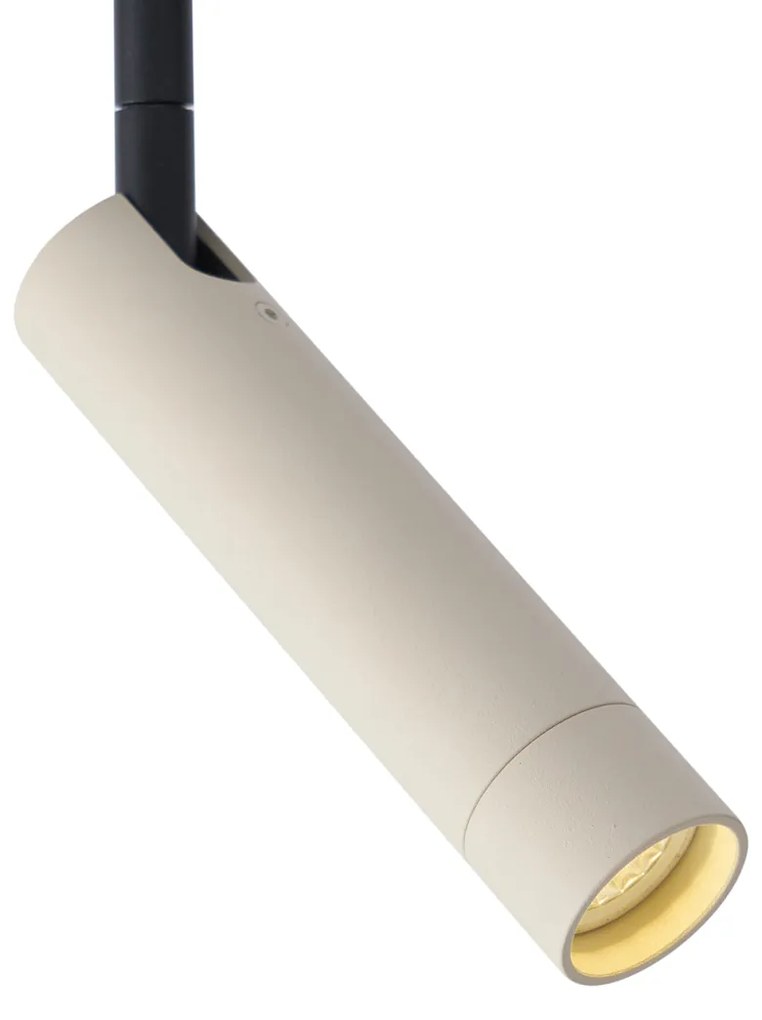 Moderne spot beige met zwart voor railsysteem 1-fase - Iconic Ivy