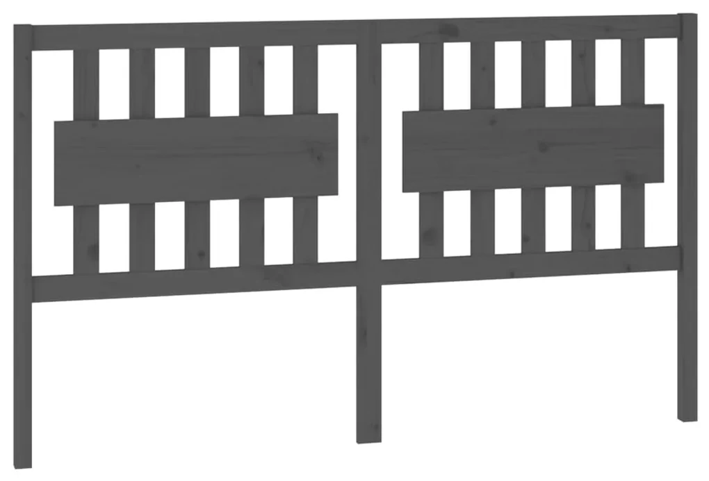 vidaXL Hoofdbord 165,5x4x100 cm massief grenenhout grijs