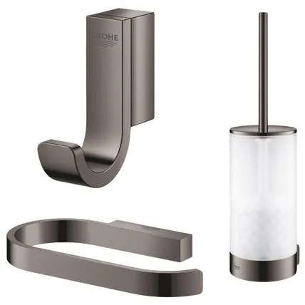 Grohe Selection Toiletaccessoires - closethouder - zonder klep - closetborstelset - handdoekhaak - hard graphite glans (antraciet) SW499852/SW499837/SW500021