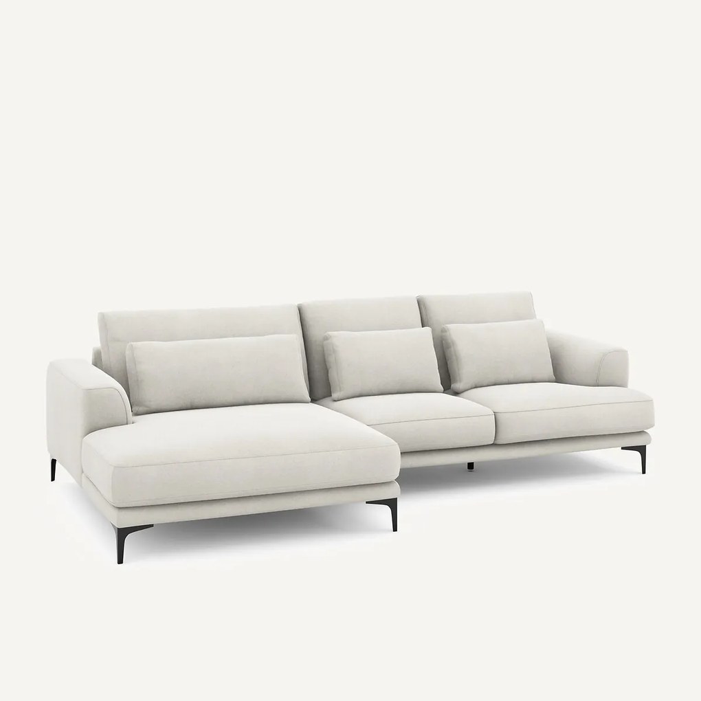 XL hoekbank links in linnen fluweel, MARSILE