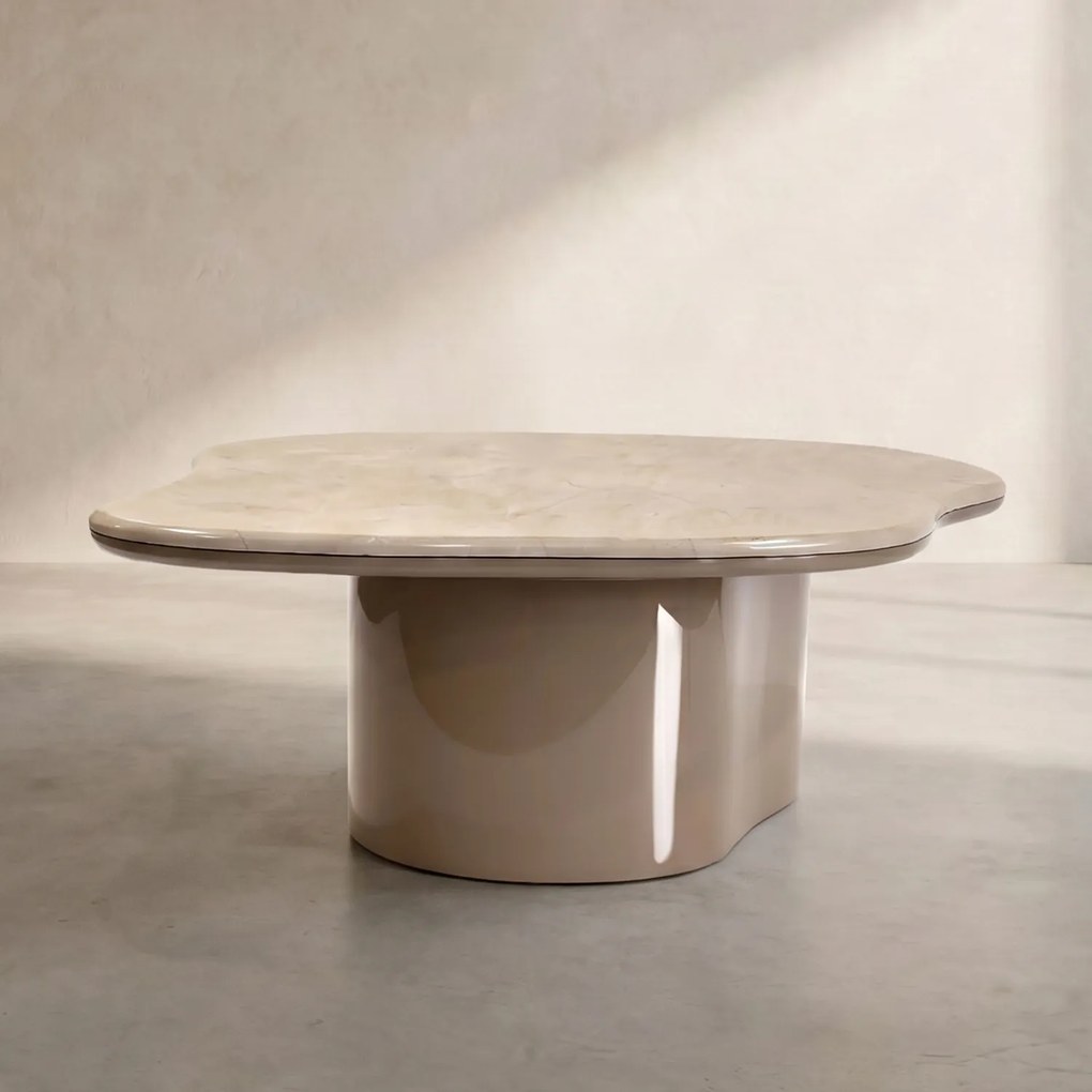 Salontafel Hoogglans Marmer Organisch - 100.5 X 79cm.