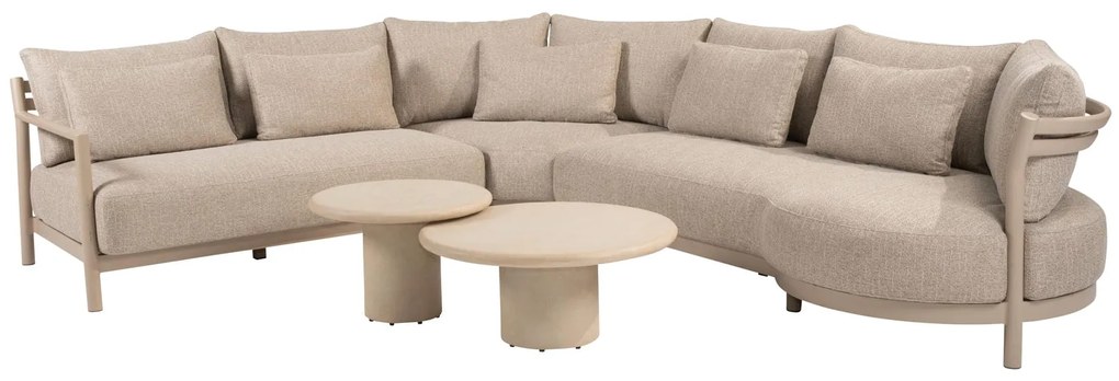 4 Seasons Outdoor Mykonos chaise loungebank Loungebank beige weerbestendig