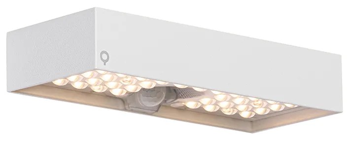 Buiten wandlamp wit met dimlicht en sensor op solar - Kayo