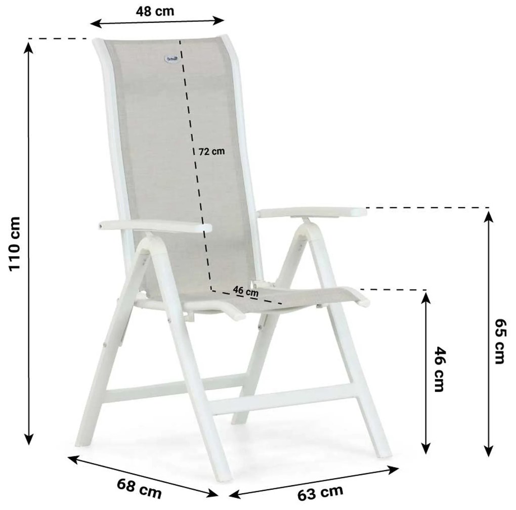 Hartman Alice Comfort Standenstoel Aluminium/textileen Wit