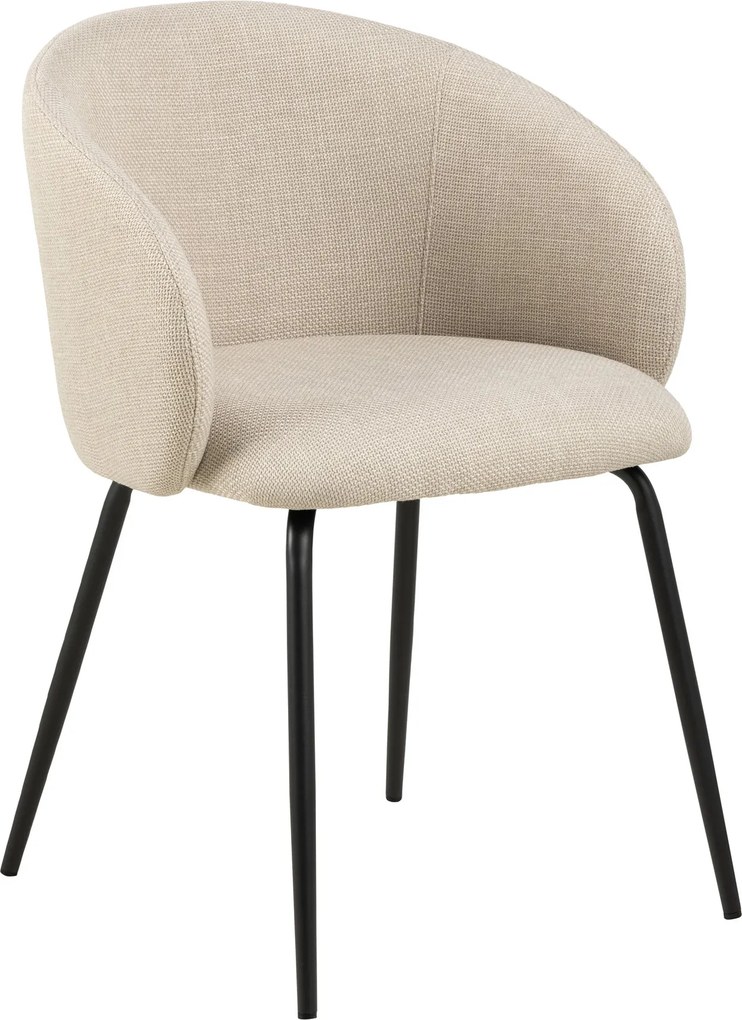 CLARA Beige (stof Monza 24)/zwarte poten - MODERNE GESTOFFEERDE KUIPSTOEL VOOR WOONKAMER/EETKAMER/KANTOOR LOFT