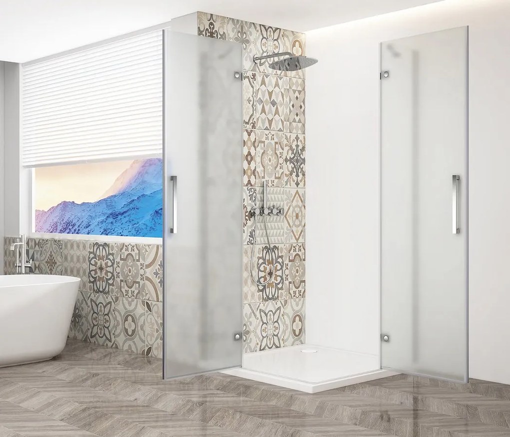 Gelco Trinity douchecabine met hoekinstap 80x90cm mat glas chroom