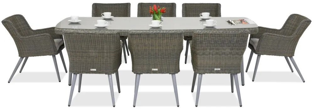 Exclusieve dining tuinset met grote tafel Córdoba voor 8 personen Garden Point grijs