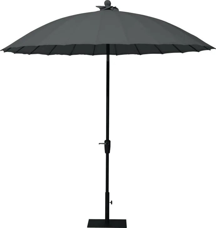 4 seasons outdoor | shanghai parasol Ø 250 cm charcoal  Parasol     weerbestendig