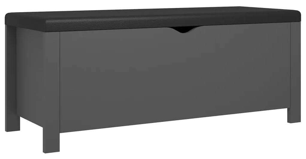vidaXL Opbergbox met kussen 105x40x45 cm spaanplaat grijs