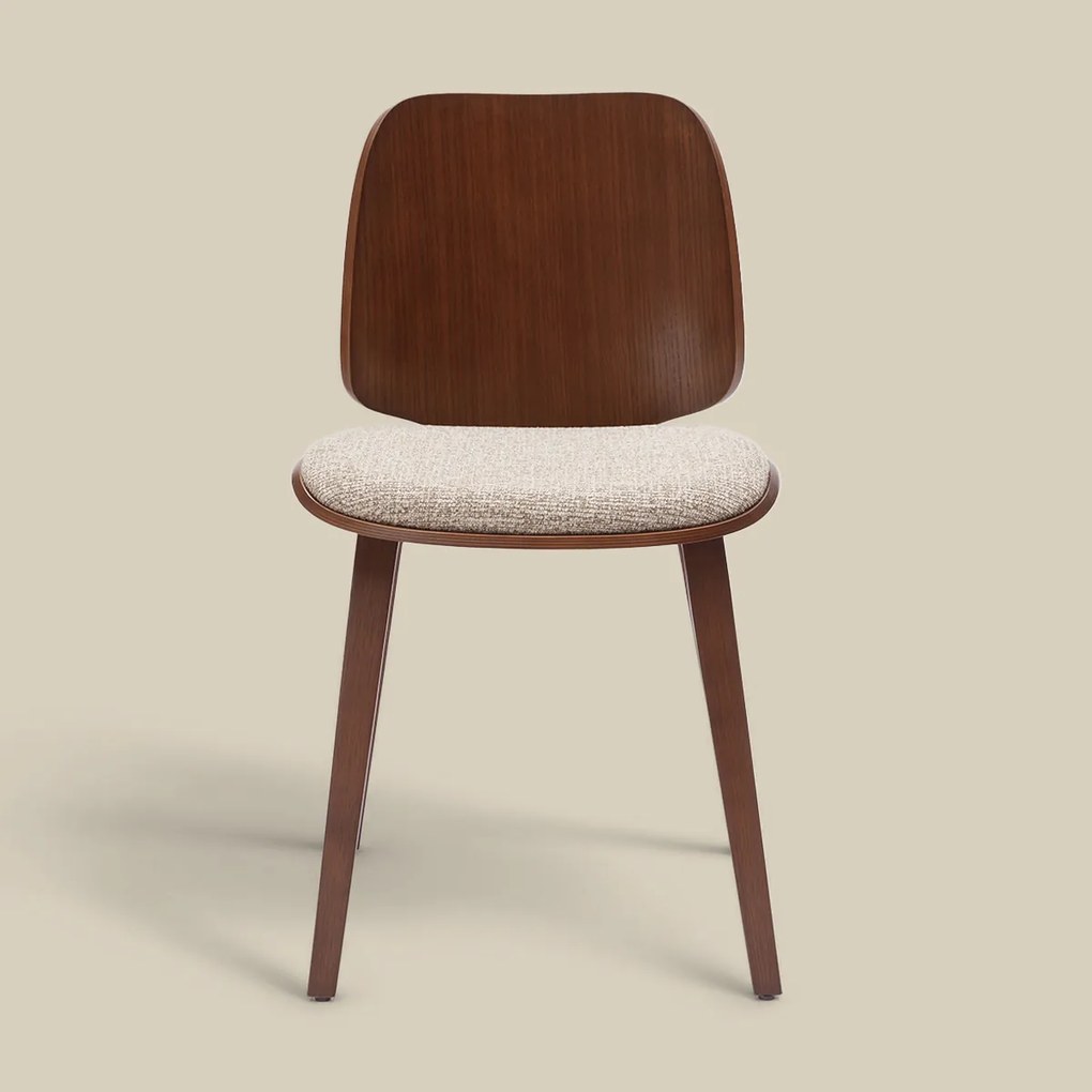 Scandinavische Plywood Stoel Walnoot