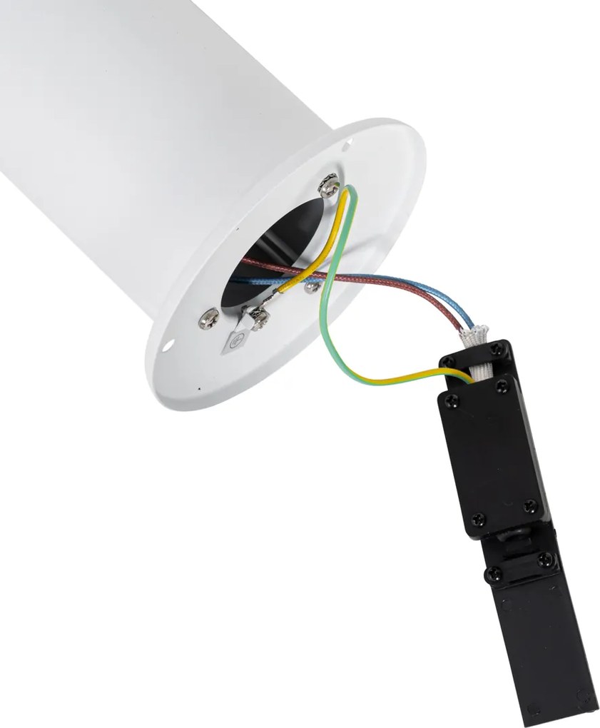 Staande buitenlamp wit met opaal witte kap 70 cm - Odense